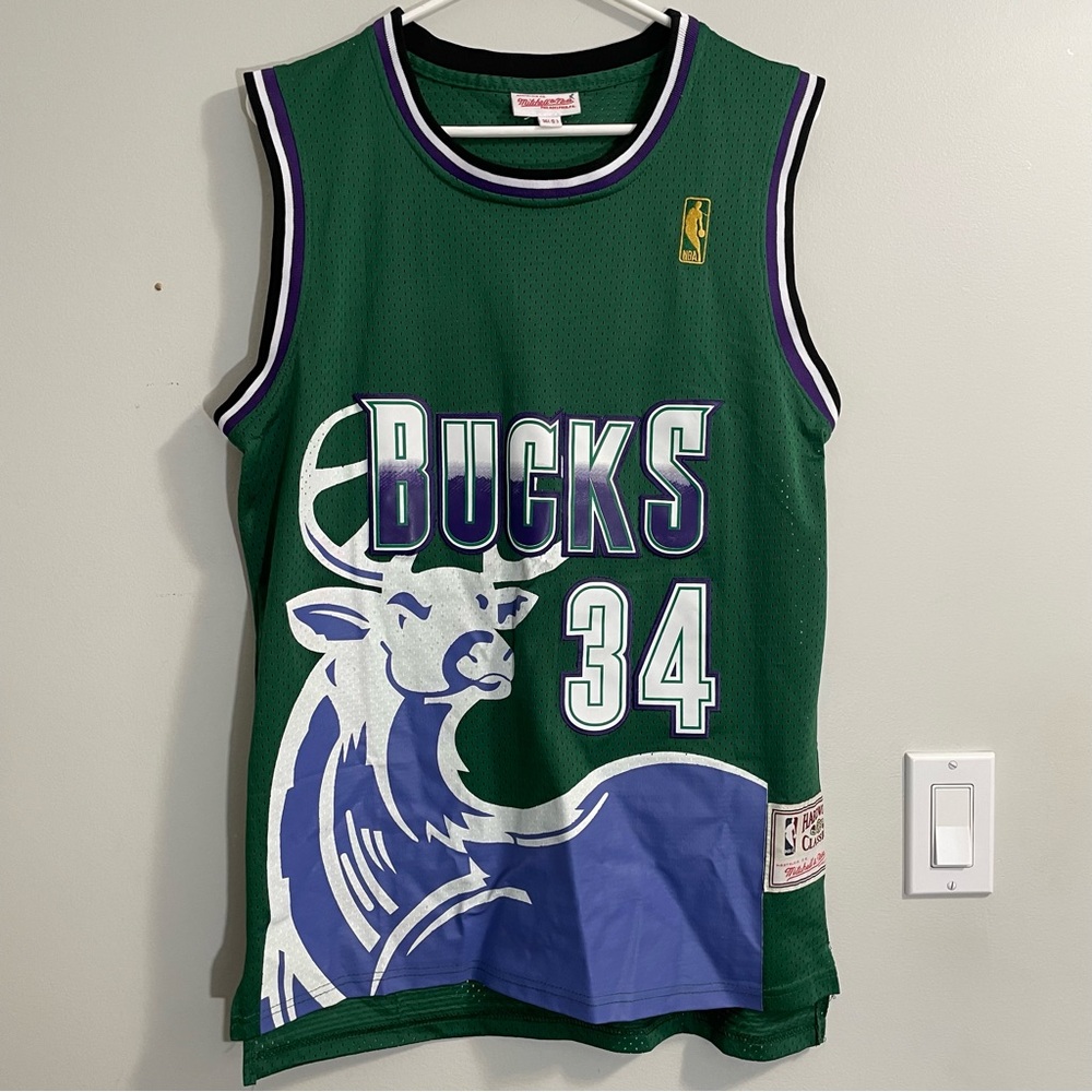 Mitchell and Ness Hardwood Classic Milwaukee Bucks #34 Ray Allen Jersey